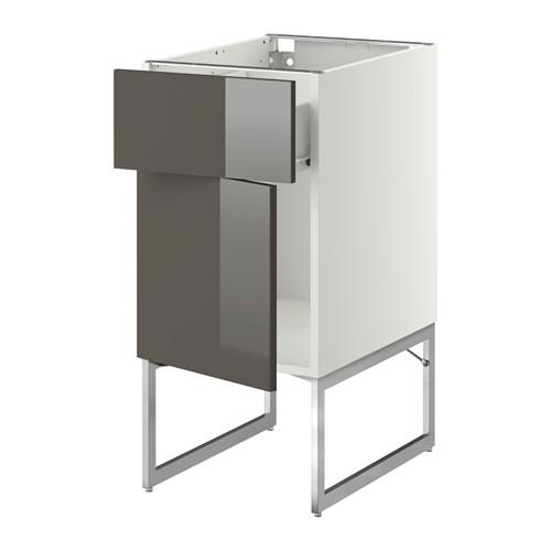 МЕТОД / ФОРВАРА Напольный шкаф с ящиком/дверью - 40x60x60 см, Рингульт глянцевый серый, белый МЕТОД / ФОРВАРА Напольный шкаф с ящиком/дверью - 40x60x60 см, Рингульт глянцевый серый, белый