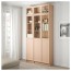 БИЛЛИ / ОКСБЕРГ Стеллаж комбинация/стеклян дверцы - дубовый шпон, беленый/стекло