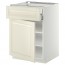 МЕТОД / МАКСИМЕРА Напольн шкаф двр/фр пнл/плк/2низ ящ - белый, Будбин белый с оттенком, 60x60 см