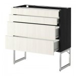 МЕТОД / ФОРВАРА Нплн шк 4 фронт/2 низк/2средн ящ - 80x37x60 см, Росдаль белый ясень, под дерево черный МЕТОД / ФОРВАРА Нплн шк 4 фронт/2 низк/2средн ящ - 80x37x60 см, Росдаль белый ясень, под дерево черный