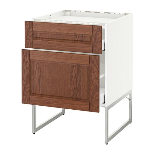 МЕТОД / МАКСИМЕРА Напольн шкаф/2фронт пнл/3ящика - -, Филипстад коричневый, 60x60x60 см