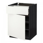 МЕТОД / ФОРВАРА Напольный шкаф с ящиком/дверью - 60x60 см, Хэггеби белый, под дерево черный МЕТОД / ФОРВАРА Напольный шкаф с ящиком/дверью - 60x60 см, Хэггеби белый, под дерево черный