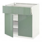 МЕТОД / ФОРВАРА Напольный шкаф+ящик/2дверцы - белый, Калларп глянцевый светло-зеленый МЕТОД / ФОРВАРА Напольный шкаф+ящик/2дверцы - белый, Калларп глянцевый светло-зеленый