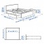 МАЛЬМ Высокий каркас кровати/4 ящика - 180x200 см, Леирсунд, дубовый шпон, беленый