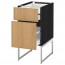 МЕТОД / МАКСИМЕРА Напольн шкаф 2фронт пнл/2низ/1вс ящ - под дерево черный, Экестад дуб, 40x60x60 см