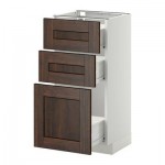 МЕТОД / ФОРВАРА Напольный шкаф с 3 ящиками - 40x37 см, Эдсерум под дерево коричневый, белый МЕТОД / ФОРВАРА Напольный шкаф с 3 ящиками - 40x37 см, Эдсерум под дерево коричневый, белый