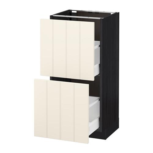 МЕТОД / МАКСИМЕРА Напольный шкаф с 2 ящиками - под дерево черный, Хитарп белый с оттенком, 40x37 см МЕТОД / МАКСИМЕРА Напольный шкаф с 2 ящиками - под дерево черный, Хитарп белый с оттенком, 40x37 см