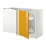 МЕТОД Угловой напол шкаф с выдвижн секц - Ерста глянцевый желтый, белый