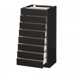 МЕТОД / МАКСИМЕРА Наполн шкаф 8 фронт/8 низк ящиков - под дерево черный, Кунгсбакка антрацит, 40x37 см МЕТОД / МАКСИМЕРА Наполн шкаф 8 фронт/8 низк ящиков - под дерево черный, Кунгсбакка антрацит, 40x37 см