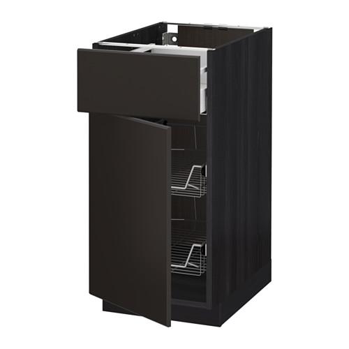 МЕТОД / МАКСИМЕРА Напольн шкаф с пров корз/ящ/дверью - под дерево черный, Кунгсбакка антрацит, 40x60 см МЕТОД / МАКСИМЕРА Напольн шкаф с пров корз/ящ/дверью - под дерево черный, Кунгсбакка антрацит, 40x60 см
