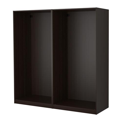 ПАКС 2 каркаса гардеробов - черно-коричневый