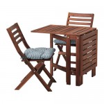 ЭПЛАРО Стол+2 складных стула,д/сада - Эпларо коричневая морилка/Иттерон синий