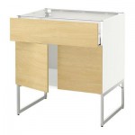 МЕТОД / МАКСИМЕРА Напол шкаф/полки/ящик/2двери - белый, Тингсрид под березу МЕТОД / МАКСИМЕРА Напол шкаф/полки/ящик/2двери - белый, Тингсрид под березу