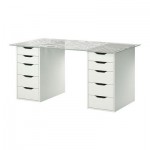 ГЛАСХОЛЬМ/АЛЕКС Стол - стекло/орнамент белый ГЛАСХОЛЬМ/АЛЕКС Стол - стекло/орнамент белый