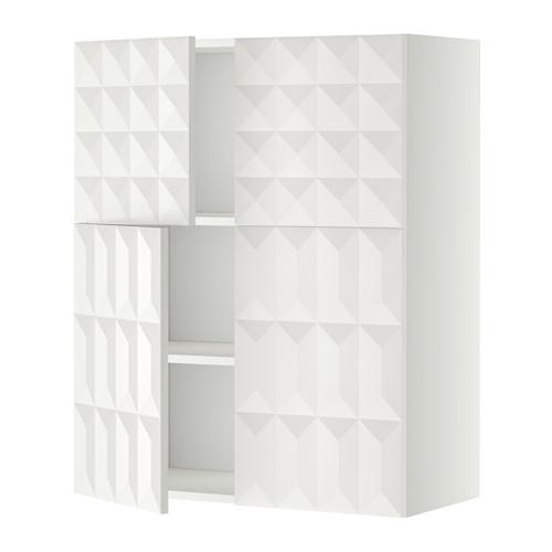 METOD навесной шкаф с полками/4дверцы белый/Гэррестад белый 80x100 см