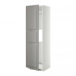 METOD выс шкаф д/холод или мороз, с дверц белый/Будбин серый 60x60x200 см