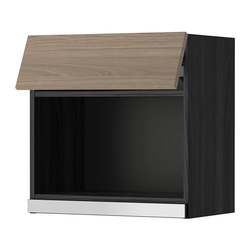 МЕТОД Навесной шкаф для СВЧ-печи - 60x60 см, Брокхульт под грецкий орех светло-серый, под дерево черный