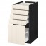 МЕТОД / МАКСИМЕРА Напольный шкаф с 5 ящиками - под дерево черный, Хитарп белый с оттенком, 40x60 см