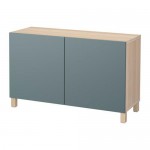 БЕСТО Комбинация для хранения с дверцами - под беленый дуб/Вальвикен серо-бирюзовый БЕСТО Комбинация для хранения с дверцами - под беленый дуб/Вальвикен серо-бирюзовый