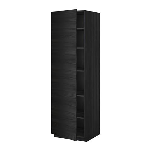 МЕТОД Высок шкаф с полками - под дерево черный, Тингсрид под дерево черный, 60x60x200 см МЕТОД Высок шкаф с полками - под дерево черный, Тингсрид под дерево черный, 60x60x200 см