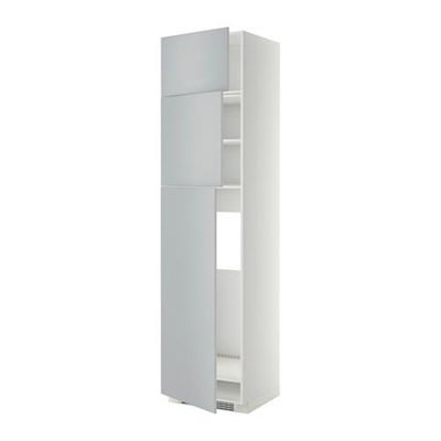 МЕТОД Высокий шкаф д/холодильника/3дверцы - Веддинге серый, белый МЕТОД Высокий шкаф д/холодильника/3дверцы - Веддинге серый, белый