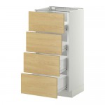 МЕТОД / ФОРВАРА Напольн шкаф 4 фронт панели/4 ящика - белый, Тингсрид под березу, 40x37 см МЕТОД / ФОРВАРА Напольн шкаф 4 фронт панели/4 ящика - белый, Тингсрид под березу, 40x37 см