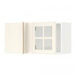 МЕТОД Углов навесной шкаф+стеклян дверца - Будбин белый с оттенком МЕТОД Углов навесной шкаф+стеклян дверца - Будбин белый с оттенком