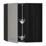 МЕТОД Угл нвсн шкф с вращающ секц - под дерево черный, Будбин серый, 68x80 см МЕТОД Угл нвсн шкф с вращающ секц - под дерево черный, Будбин серый, 68x80 см