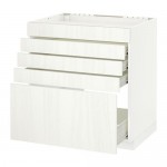 МЕТОД / ФОРВАРА Напольн шк д/вар панели/5фасад/4ящ - 80x60 см, Росдаль белый ясень, белый