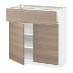 МЕТОД / ФОРВАРА Напольный шкаф+ящик/2дверцы - 80x37 см, Брокхульт под грецкий орех светло-серый, белый МЕТОД / ФОРВАРА Напольный шкаф+ящик/2дверцы - 80x37 см, Брокхульт под грецкий орех светло-серый, белый