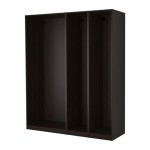 PAX 3 каркаса гардеробов черно-коричневый 199.6x58x236.4 cm