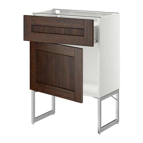 МЕТОД / ФОРВАРА Напольный шкаф с ящиком/дверью - 60x37x60 см, Эдсерум под дерево коричневый, белый МЕТОД / ФОРВАРА Напольный шкаф с ящиком/дверью - 60x37x60 см, Эдсерум под дерево коричневый, белый