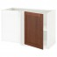 МЕТОД Угловой напольный шкаф с полкой - белый, Филипстад коричневый