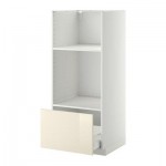 МЕТОД / МАКСИМЕРА Высокий шкаф с ящиком д/духовки/СВЧ - Рингульт глянцевый кремовый, белый МЕТОД / МАКСИМЕРА Высокий шкаф с ящиком д/духовки/СВЧ - Рингульт глянцевый кремовый, белый