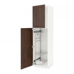 МЕТОД Выс шк с отд д/акс д/убрк - белый, Эдсерум под дерево коричневый, 60x60x220 см МЕТОД Выс шк с отд д/акс д/убрк - белый, Эдсерум под дерево коричневый, 60x60x220 см