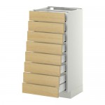 МЕТОД / МАКСИМЕРА Наполн шкаф 8 фронт/8 низк ящиков - 40x37 см, Тингсрид под березу, белый