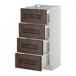 МЕТОД / ФОРВАРА Напольн шкаф 4 фронт панели/4 ящика - 40x37 см, Эдсерум под дерево коричневый, белый МЕТОД / ФОРВАРА Напольн шкаф 4 фронт панели/4 ящика - 40x37 см, Эдсерум под дерево коричневый, белый