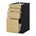 МЕТОД / ФОРВАРА Напольн шкаф 4 фронт панели/4 ящика - 40x60 см, Тингсрид под березу, под дерево черный МЕТОД / ФОРВАРА Напольн шкаф 4 фронт панели/4 ящика - 40x60 см, Тингсрид под березу, под дерево черный