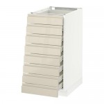 МЕТОД / ФОРВАРА Наполн шкаф 8 фронт/8 низк ящиков - белый, Воксторп глянцевый светло-бежевый, 40x60 см МЕТОД / ФОРВАРА Наполн шкаф 8 фронт/8 низк ящиков - белый, Воксторп глянцевый светло-бежевый, 40x60 см