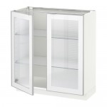 МЕТОД Напольный шкаф с 2 стекл дверцами - белый, 80x37x80 см