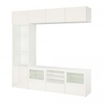 BESTÅ шкаф для ТВ, комбин/стеклян дверцы