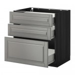 МЕТОД / ФОРВАРА Нплн шк 3 фрнт/3 средн ящика - под дерево черный, Будбин серый, 80x60 см МЕТОД / ФОРВАРА Нплн шк 3 фрнт/3 средн ящика - под дерево черный, Будбин серый, 80x60 см