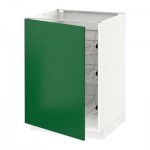 МЕТОД Напольный шкаф с проволочн ящиками - 60x60 см, Флэди зеленый, белый