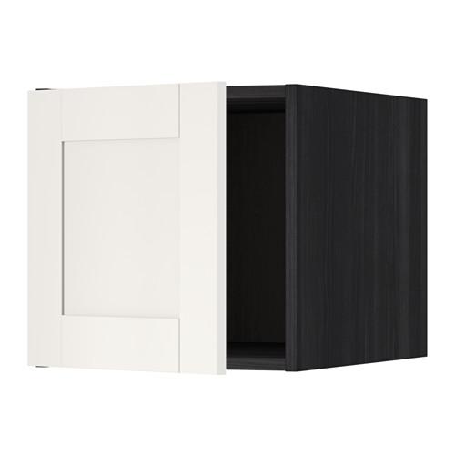 МЕТОД Верхний шкаф - под дерево черный, Сэведаль белый