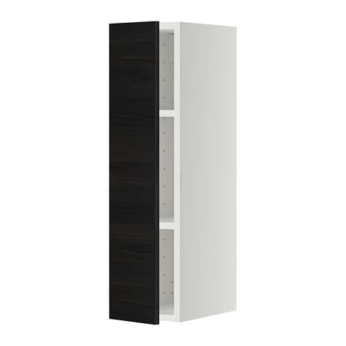 МЕТОД Шкаф навесной с полкой - белый, Тингсрид под дерево черный, 20x80 см МЕТОД Шкаф навесной с полкой - белый, Тингсрид под дерево черный, 20x80 см