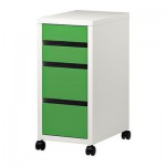 МИККЕ Тумба с ящиками на колесах - белый/зеленый МИККЕ Тумба с ящиками на колесах - белый/зеленый