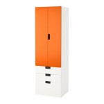 СТУВА Комб для хран с дверц/ящ - белый/оранжевый