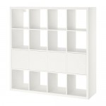 KALLAX стеллаж с 4 вставками белый 147x39x147 cm