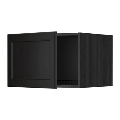 МЕТОД Верх шкаф на холодильн/морозильн - 60x40 см, Лаксарби черно-коричневый, под дерево черный МЕТОД Верх шкаф на холодильн/морозильн - 60x40 см, Лаксарби черно-коричневый, под дерево черный