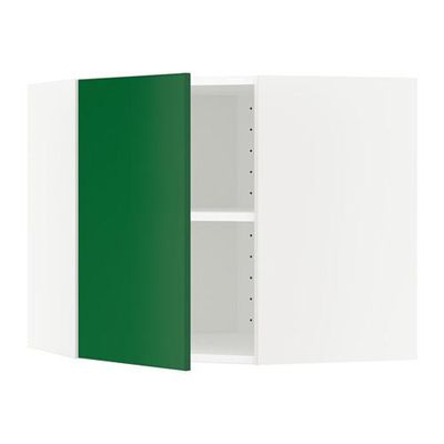 МЕТОД Угловой навесной шкаф с полками - 68x60 см, Флэди зеленый, белый